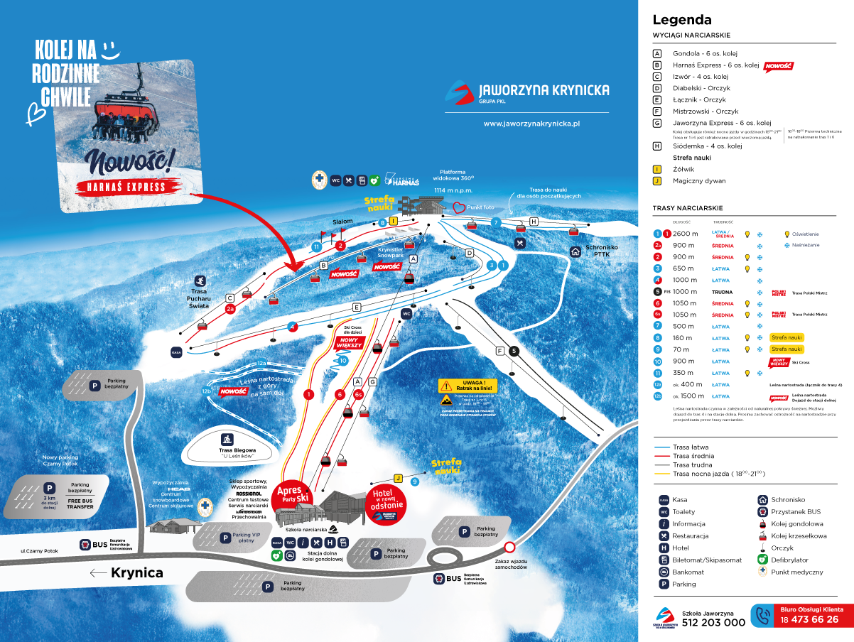 Mapa tras stoku Jaworzyna Krynicka
