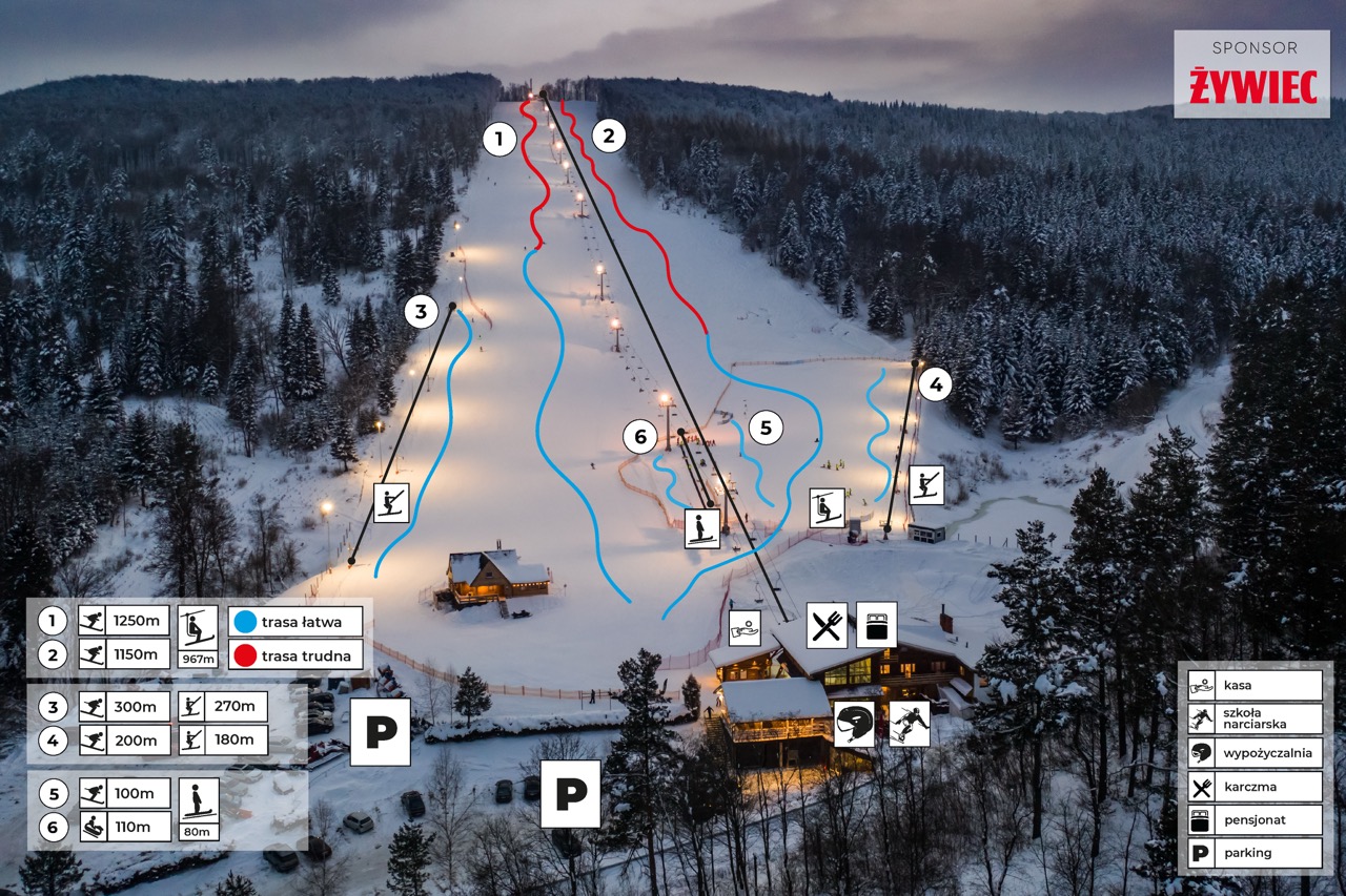 Mapa tras stoku Laworta Ski