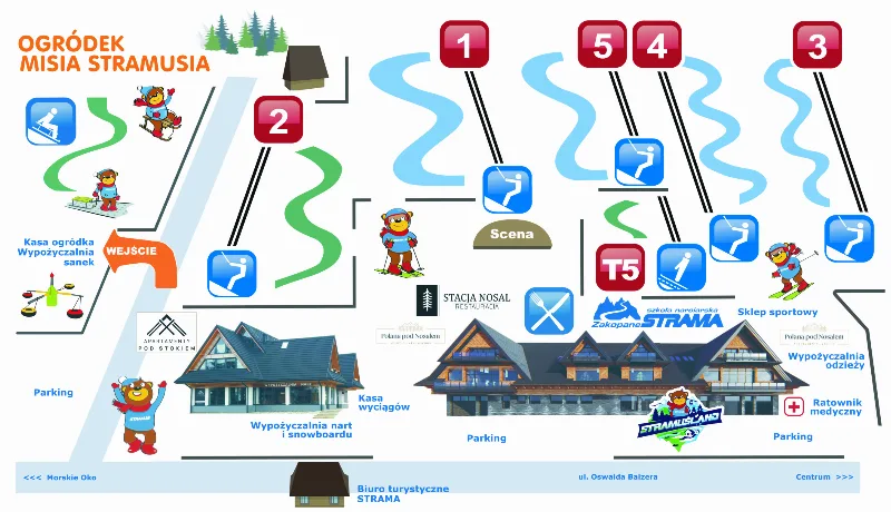 Mapa tras – Centrum Narciarskie Nosal w Zakopanem