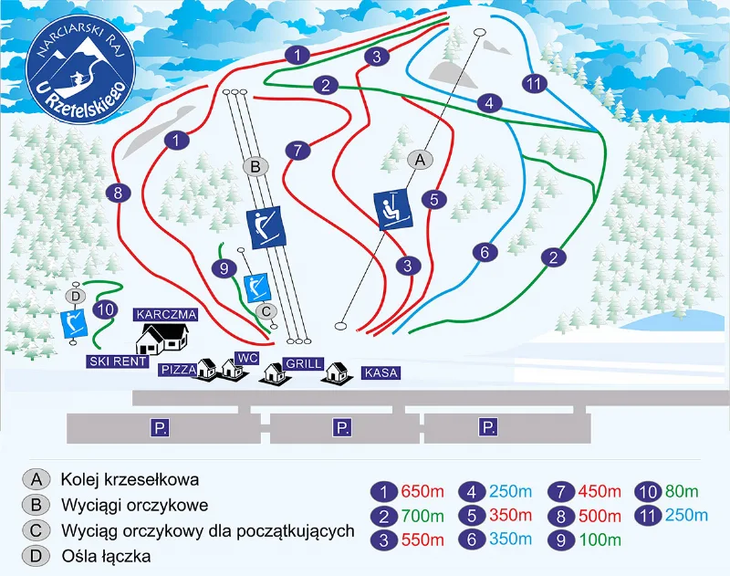 Mapa tras – Narciarski Raj w Chrzanowie