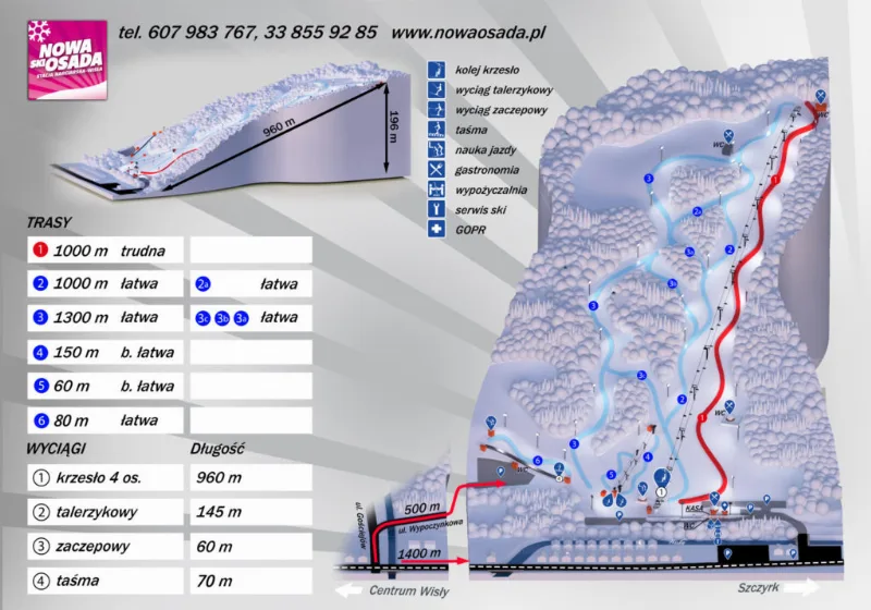 Mapa tras – Ośrodek Narciarski Nowa Osada w Wiśle