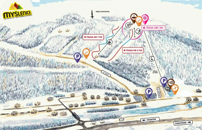 Mapa tras – Sport Arena Myślenice