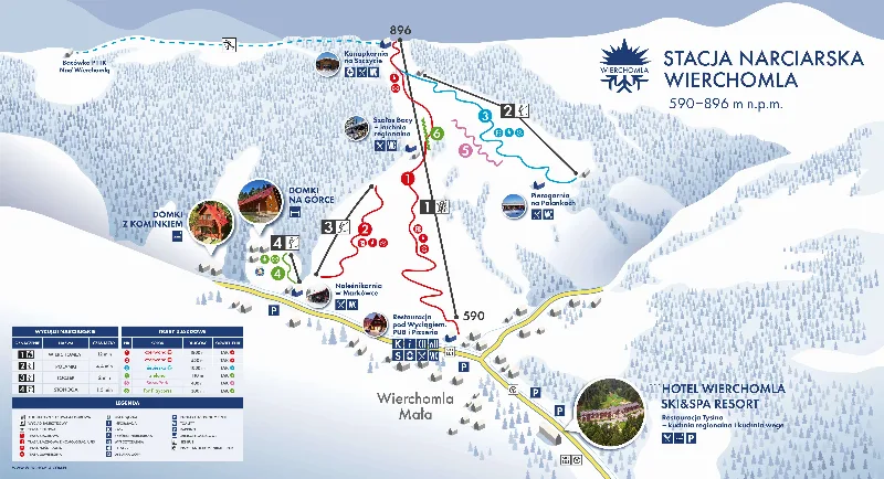 Mapa tras – Stacja Narciarska Dwie Doliny Muszyna-Wierchomla