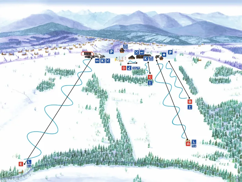 Mapa tras – Stacja Narciarska Rusiń-ski w Bukowinie Tatrzańskiej
