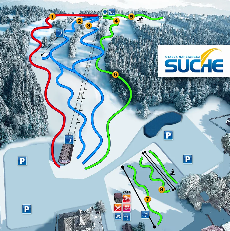 Mapa tras – Stacja Narciarska Suche